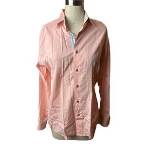 Jared Lang Peach Long Sleeve  Button Up Shirt Women's Size S